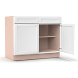 Liberty Shaker White - 42 Inch Double Door Base Cabinet - 42" Width x 34.5" Height x 24" Depth