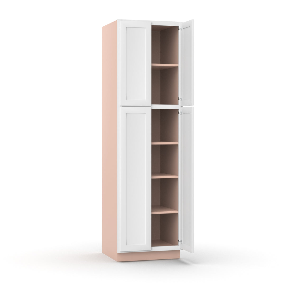 Liberty Shaker White - 30 Inch Double Door Pantry Tall Cabinet - 30" Width x 84" Height x 24" Depth