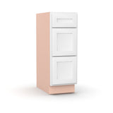 Liberty Shaker White - 12 Inch Vanity Drawer Base Cabinet - 12" Width x 34.5" Height x 21" Depth
