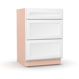 Liberty Shaker White - 24 Inch Vanity Drawer Base Cabinet - 24" Width x 34.5" Height x 21" Depth