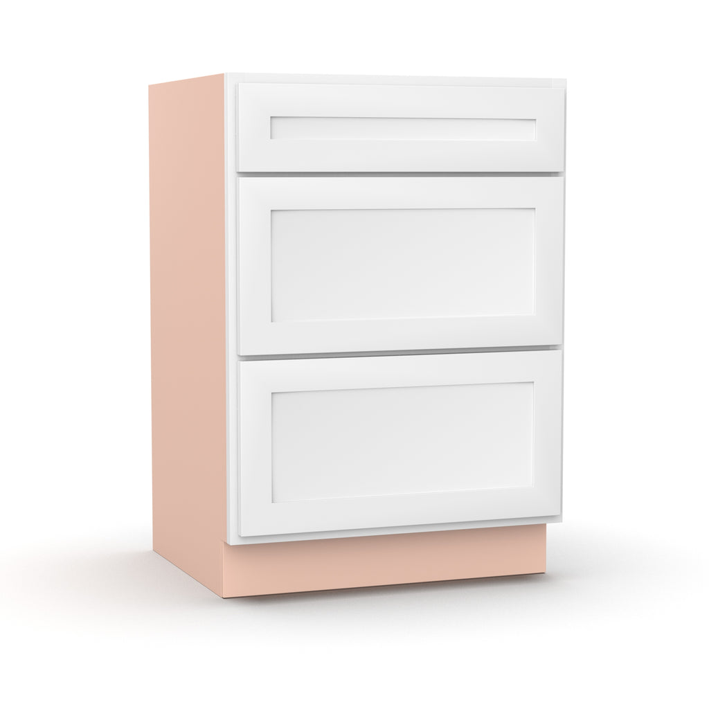 Liberty Shaker White - 24 Inch Vanity Drawer Base Cabinet - 24