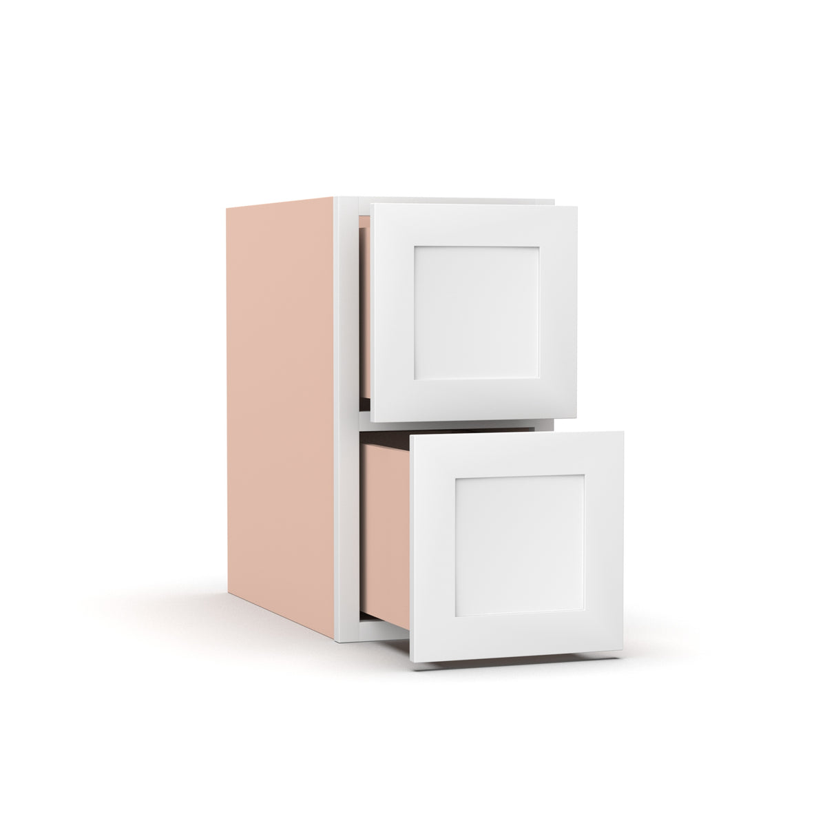 Liberty Shaker White - 12 Inch Vanity Drawer Base Cabinet - 12" Width x 22.75" Height x 21" Depth