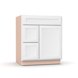 Liberty Shaker White - 30 Inch Vanity Sink Drawer Base Cabinet - 30" Width x 34.5" Height x 21" Depth