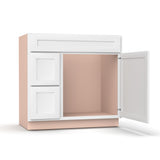 Liberty Shaker White - 36 Inch Vanity Sink Drawer Base Cabinet - 36" Width x 34.5" Height x 21" Depth