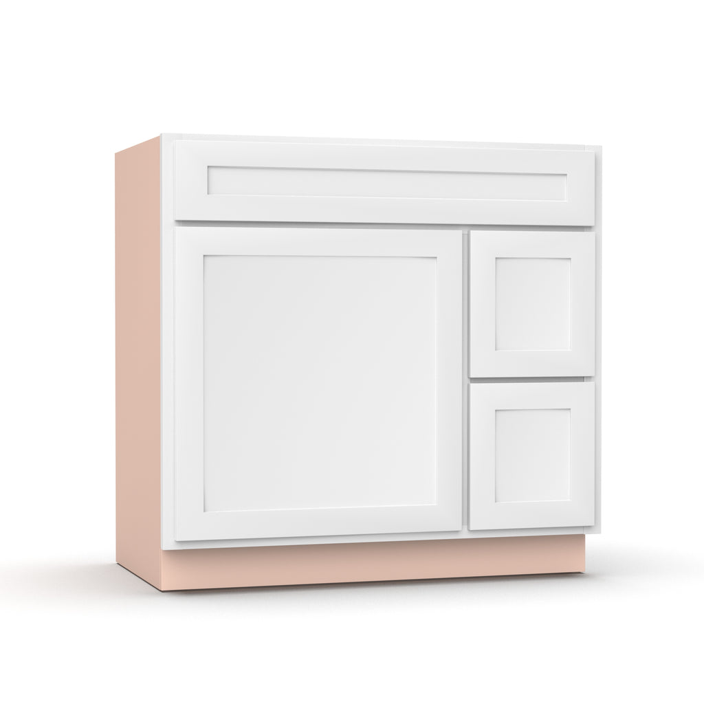 Liberty Shaker White - 36 Inch Vanity Sink Drawer Base Cabinet - 36