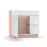 Liberty Shaker White - 36 Inch Vanity Sink Drawer Base Cabinet - 36" Width x 34.5" Height x 21" Depth