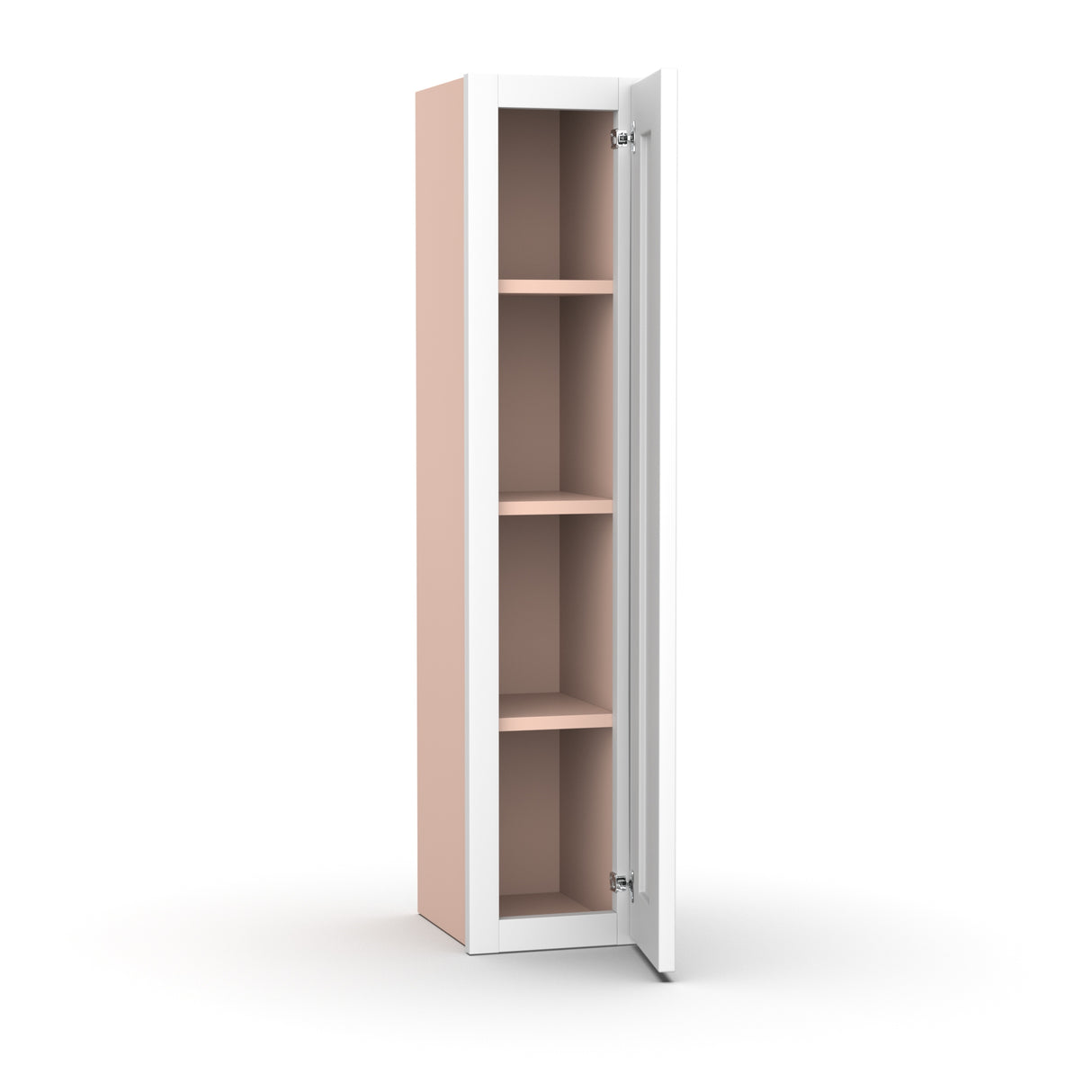 Liberty Shaker White - 9 Inch Height Single Door Wall Cabinet - 09" Width x 42" Height x 12" Depth