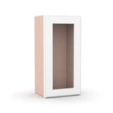 Liberty Shaker White - 15 Inch Single Glass Door Wall Cabinet - 15" Width x 30" Height x 12" Depth