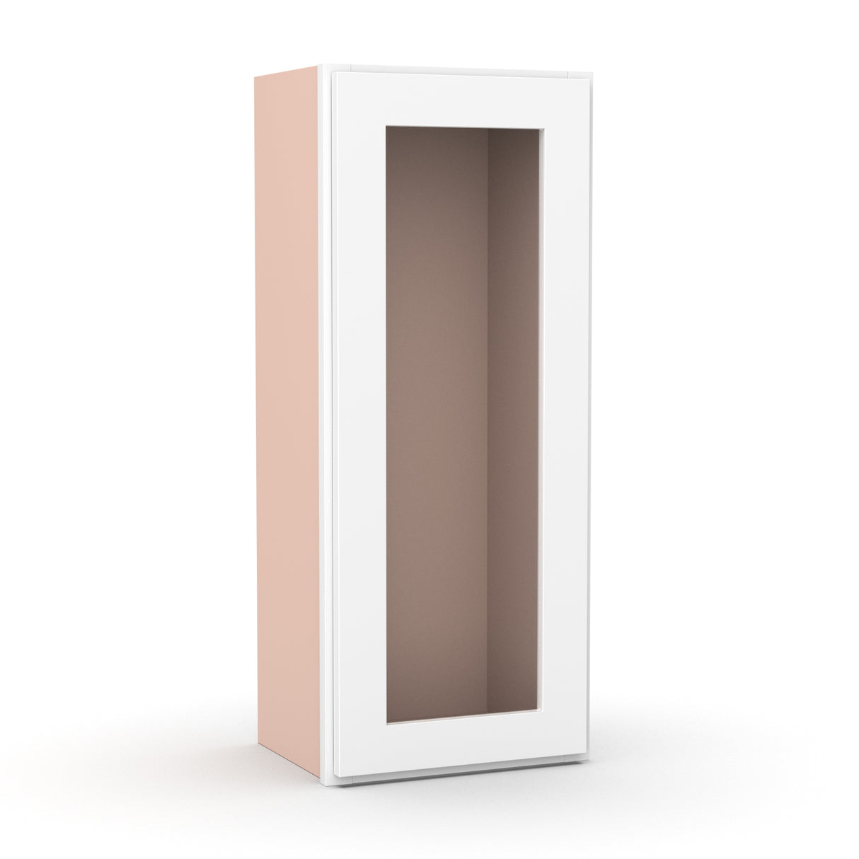 Liberty Shaker White - 15 Inch Single Glass Door Wall Cabinet - 15" Width x 36" Height x 12" Depth