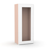 Liberty Shaker White - 15 Inch Single Glass Door Wall Cabinet - 15" Width x 36" Height x 12" Depth