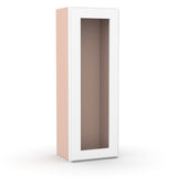 Liberty Shaker White - 15 Inch Single Glass Door Wall Cabinet - 15" Width x 42" Height x 12" Depth