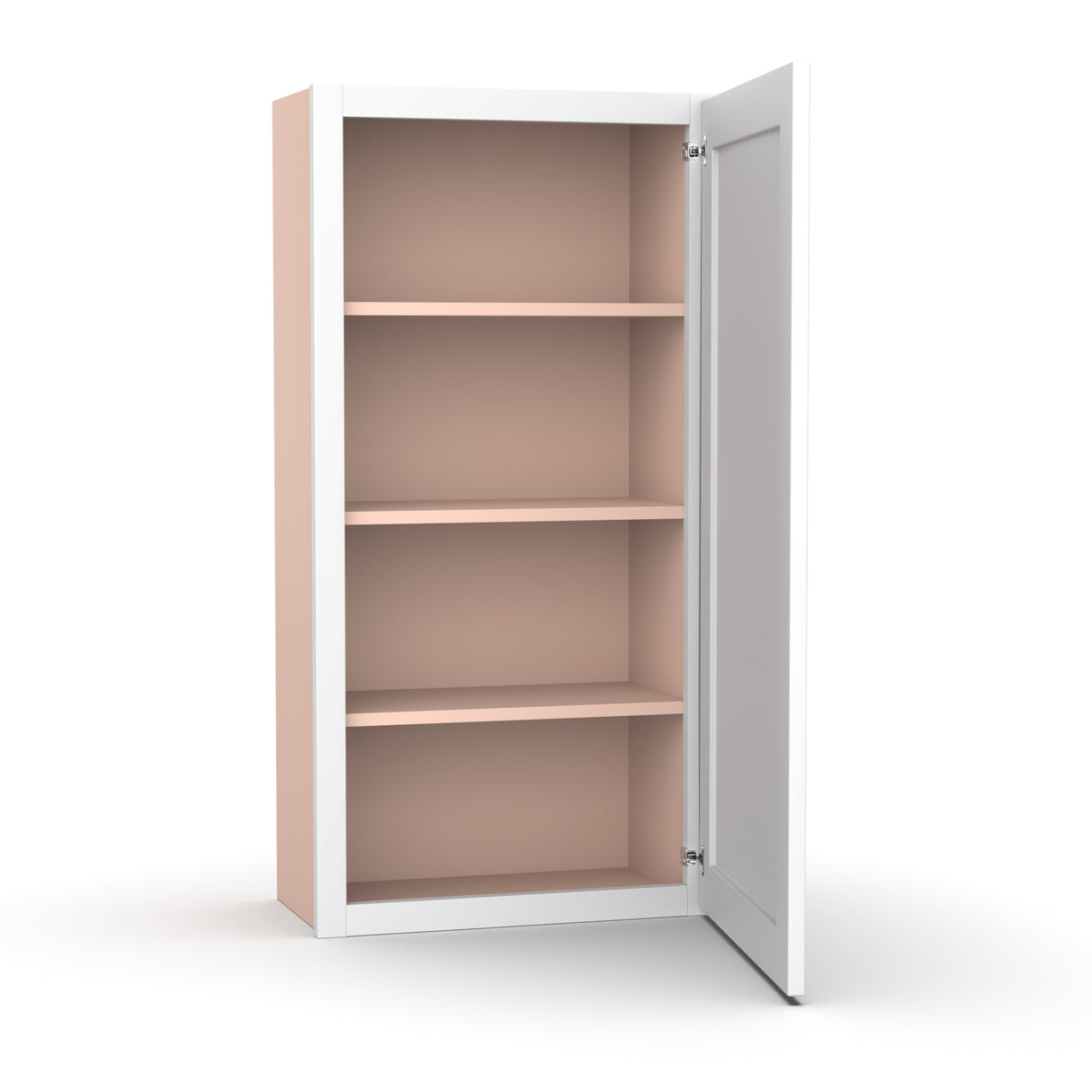 Liberty Shaker White - 21 Inch Height Single Door Wall Cabinet - 21" Width x 42" Height x 12" Depth