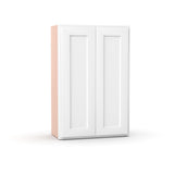Liberty Shaker White - 24 Inch Height Double Door Wall Cabinet - 24" Width x 36" Height x 12" Depth