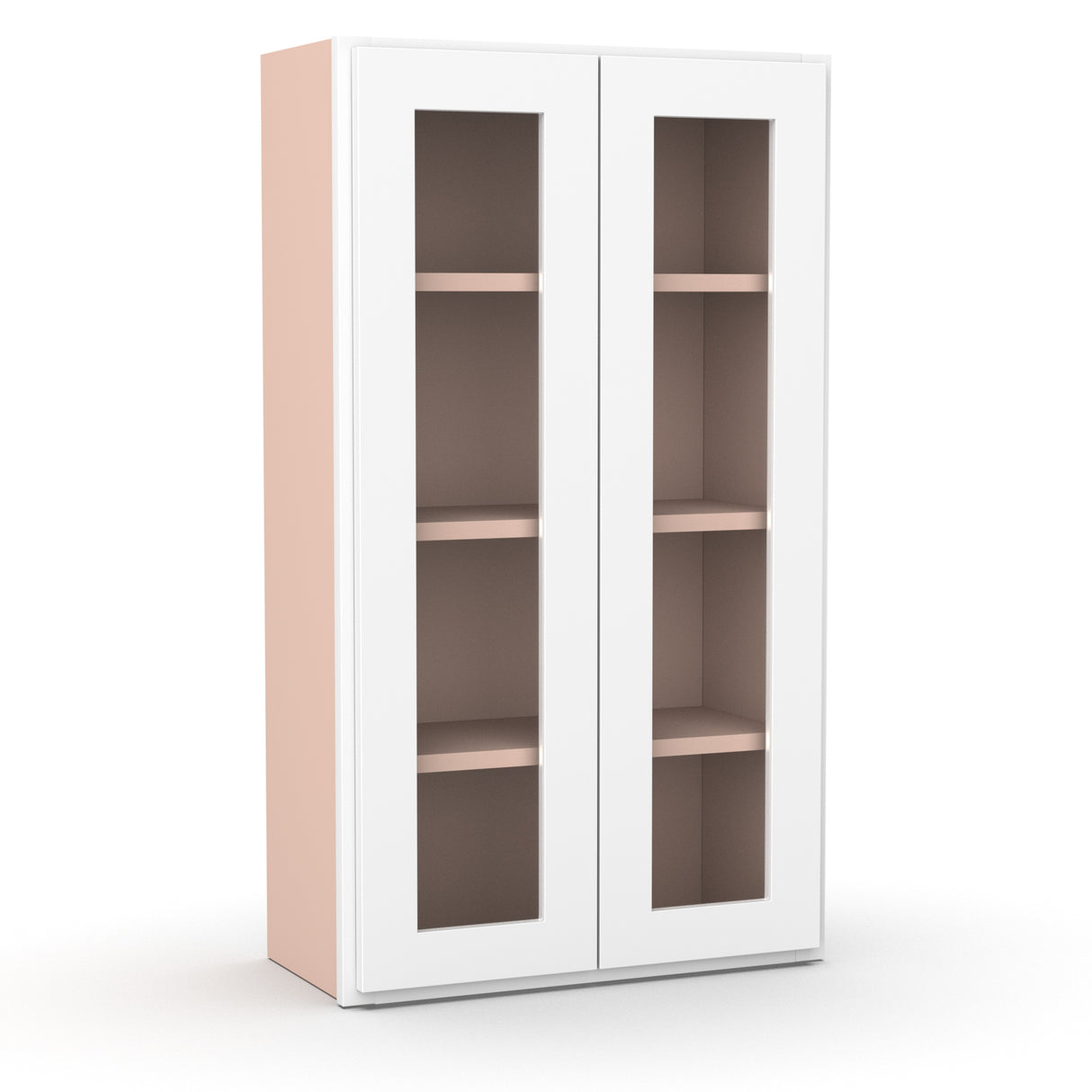 Liberty Shaker White - 24 Inch Double Glass Door Wall Cabinet - 24" Width x 42" Height x 12" Depth