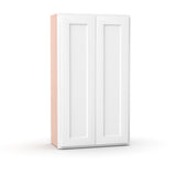 Liberty Shaker White - 24 Inch Height Double Door Wall Cabinet - 24" Width x 42" Height x 12" Depth