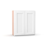 Liberty Shaker White - 27 Inch Height Double Door Wall Cabinet - 27" Width x 30" Height x 12" Depth