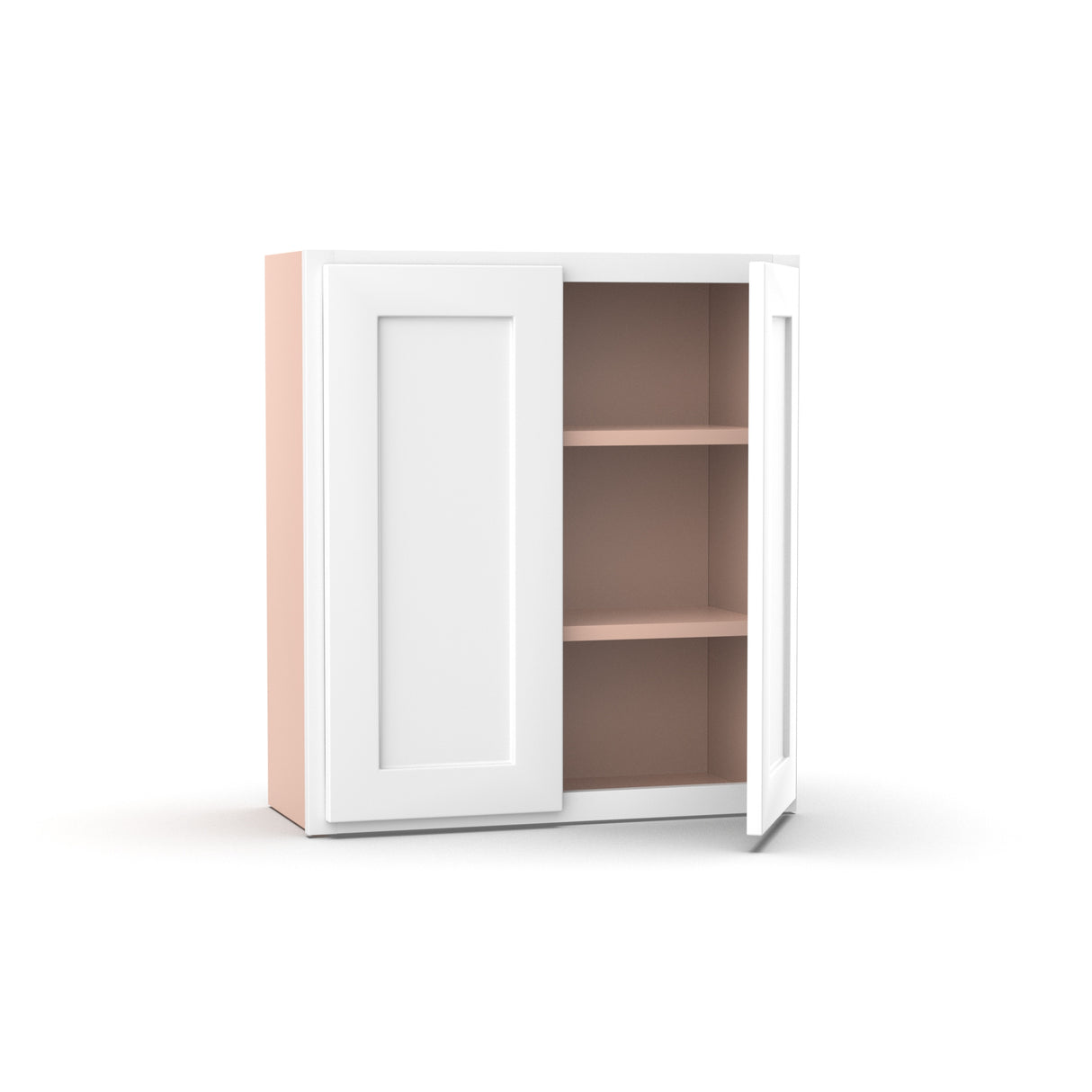 Liberty Shaker White - 27 Inch Height Double Door Wall Cabinet - 27" Width x 30" Height x 12" Depth