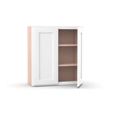 Liberty Shaker White - 27 Inch Height Double Door Wall Cabinet - 27" Width x 30" Height x 12" Depth