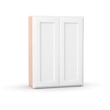 Liberty Shaker White - 27 Inch Height Double Door Wall Cabinet - 27" Width x 36" Height x 12" Depth