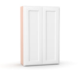 Liberty Shaker White - 27 Inch Height Double Door Wall Cabinet - 27" Width x 42" Height x 12" Depth
