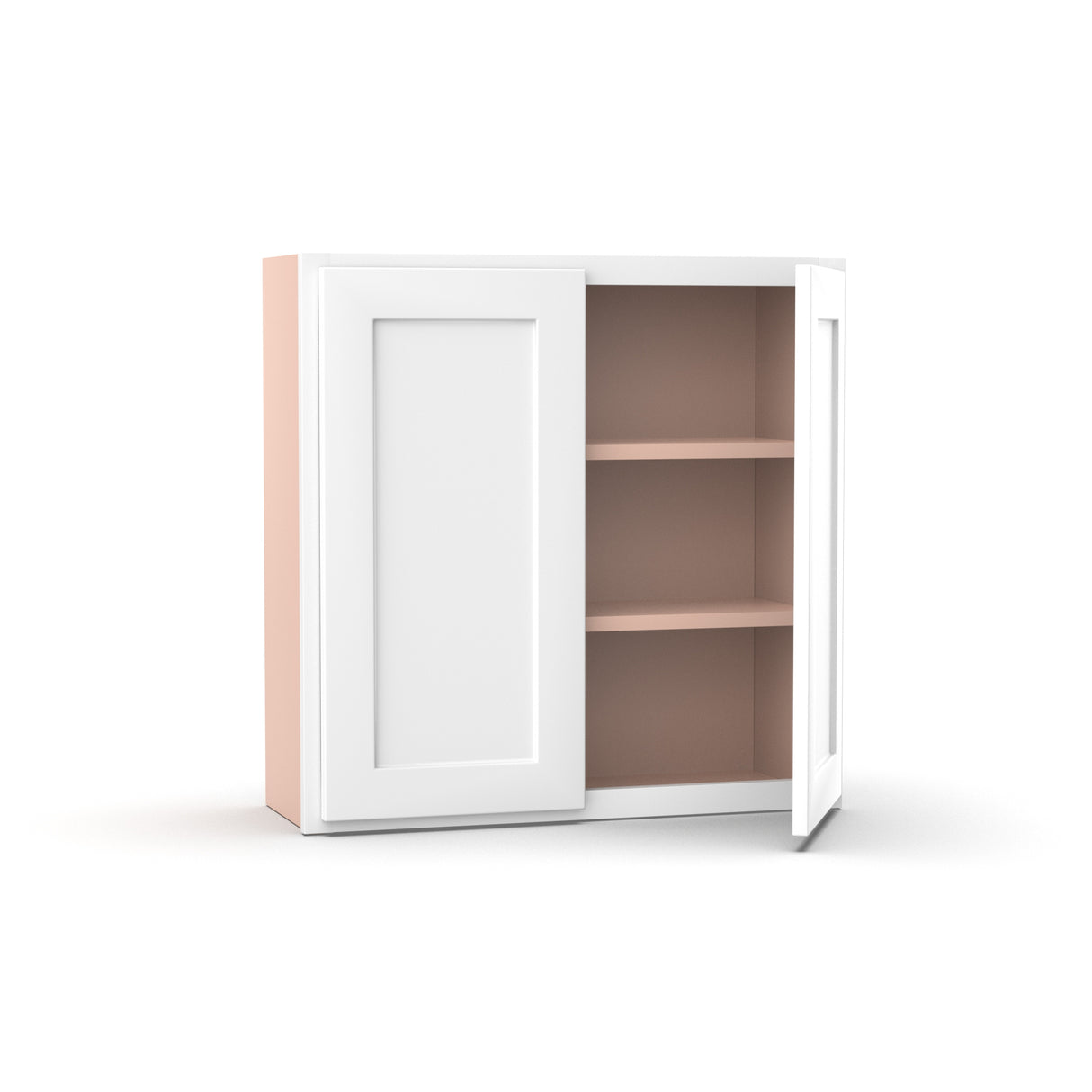 Liberty Shaker White - 30 Inch Height Double Door Wall Cabinet - 30" Width x 30" Height x 12" Depth