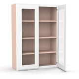 Liberty Shaker White - 30 Inch Double Glass Door Wall Cabinet - 30" Width x 42" Height x 12" Depth