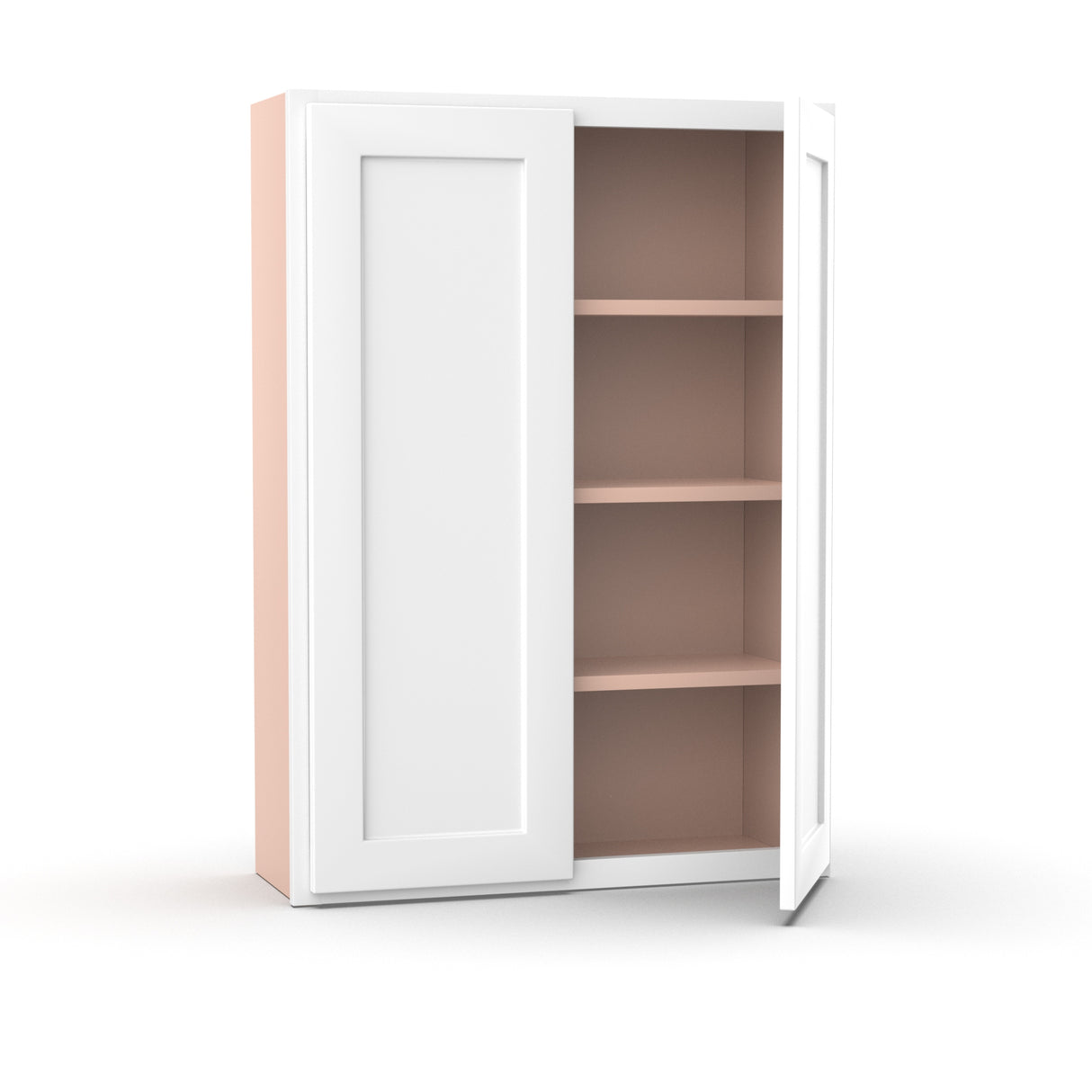 Liberty Shaker White - 30 Inch Height Double Door Wall Cabinet - 30" Width x 42" Height x 12" Depth