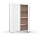 Liberty Shaker White - 30 Inch Height Double Door Wall Cabinet - 30" Width x 42" Height x 12" Depth