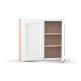 Liberty Shaker White - 33 Inch Height Double Door Wall Cabinet - 33" Width x 30" Height x 12" Depth