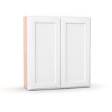 Liberty Shaker White - 33 Inch Height Double Door Wall Cabinet - 33" Width x 36" Height x 12" Depth