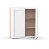 Liberty Shaker White - 33 Inch Height Double Door Wall Cabinet - 33" Width x 36" Height x 12" Depth