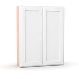 Liberty Shaker White - 33 Inch Height Double Door Wall Cabinet - 33" Width x 42" Height x 12" Depth