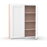 Liberty Shaker White Double Door Kitchen Wall Cabinet - 36"W x 42"H x 12"D