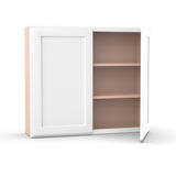 Liberty Shaker White - 42 Inch Height Double Door Wall Cabinet - 42" Width x 36" Height x 12" Depth