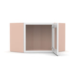 Liberty Shaker White - 24 Inch Diagonal Corner Glass Door Wall Cabinet - 24" Width x 12" Height x 12" Depth