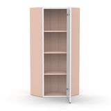 Liberty Shaker White - 24 Inch Diagonal Corner Glass Door Wall Cabinet - 24" Width x 42" Height x 12" Depth