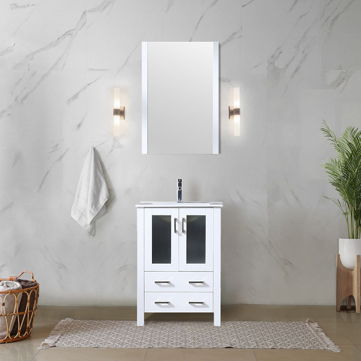 Volez White Freestanding Bathroom Vanity