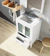 Volez White Freestanding Bathroom Vanity