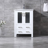 Volez White Freestanding Bathroom Vanity with Integrated Top, White integrated Square Sink