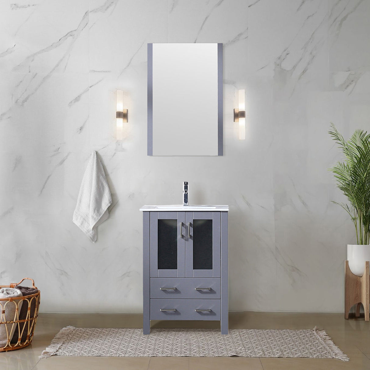 Volez Dark Grey Freestanding Bathroom Vanity