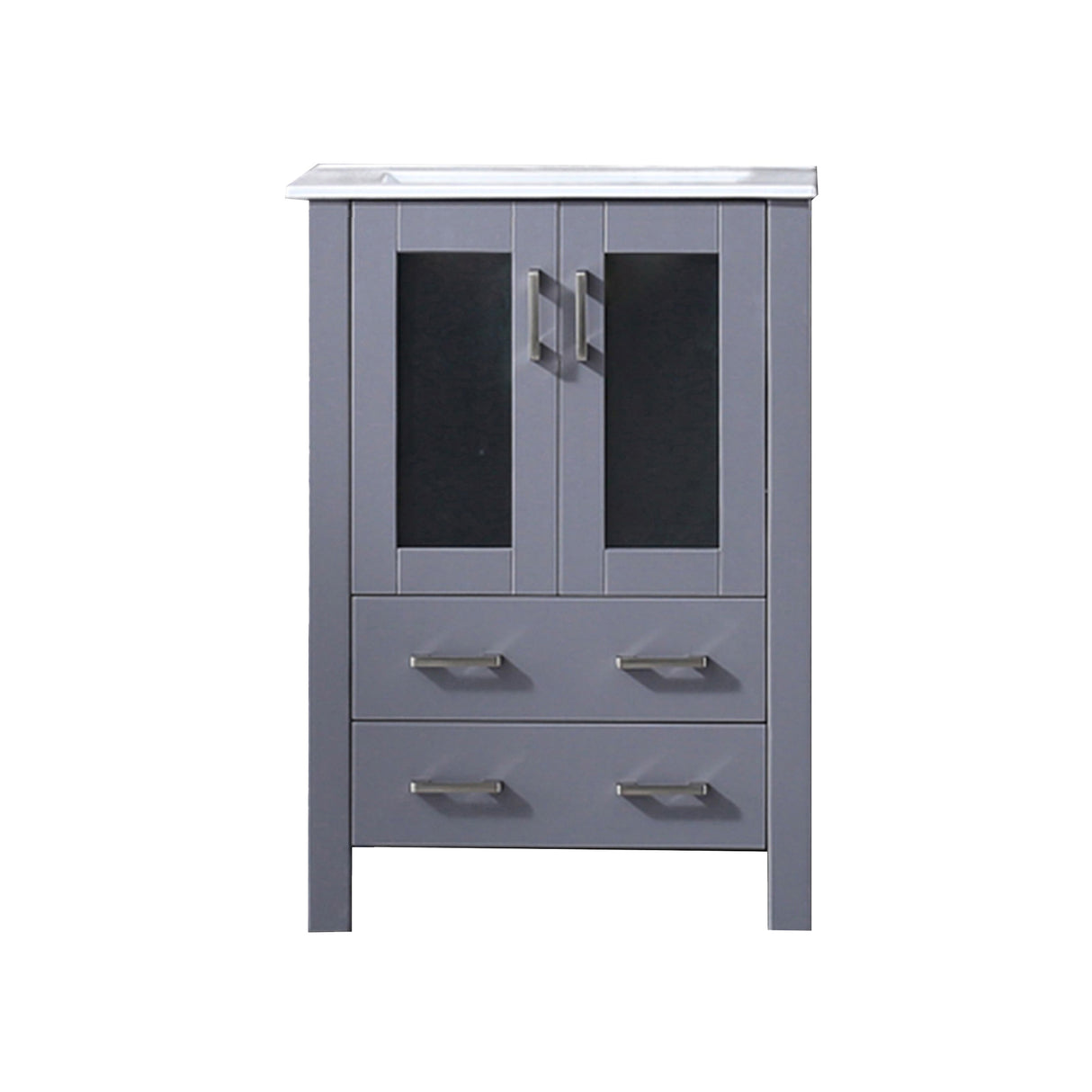 Volez 24 in. Freestanding Bathroom Vanity with Integrated Top, White integrated Square Sink
