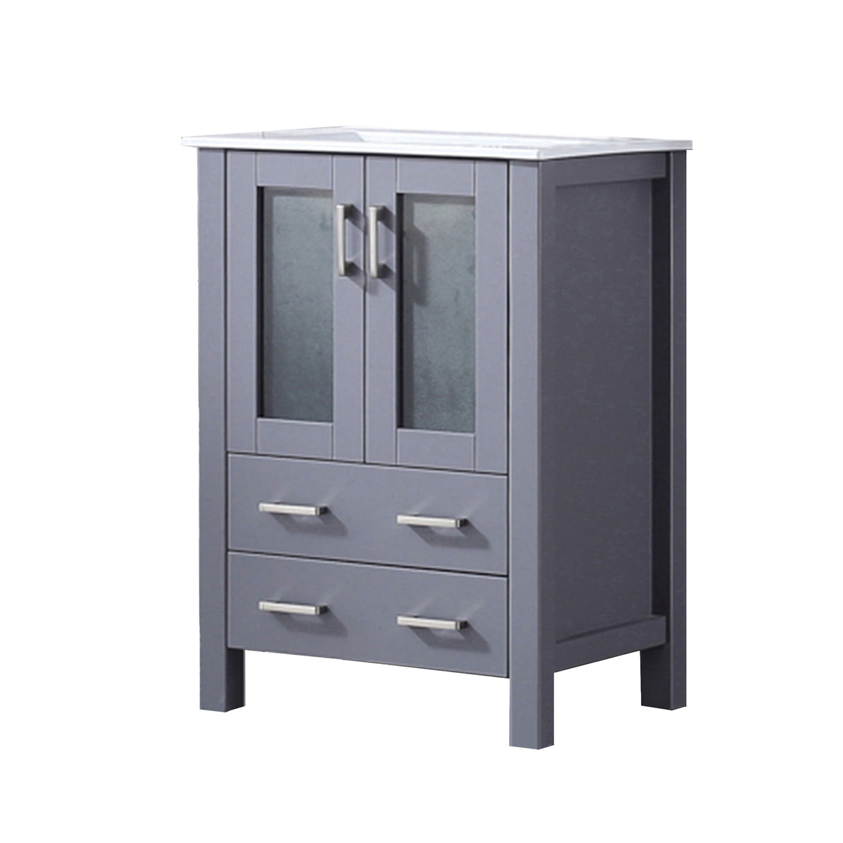 Volez 24 in. Freestanding Bathroom Vanity with Integrated Top, White integrated Square Sink