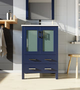 Volez Navy Blue Freestanding Bathroom Vanity