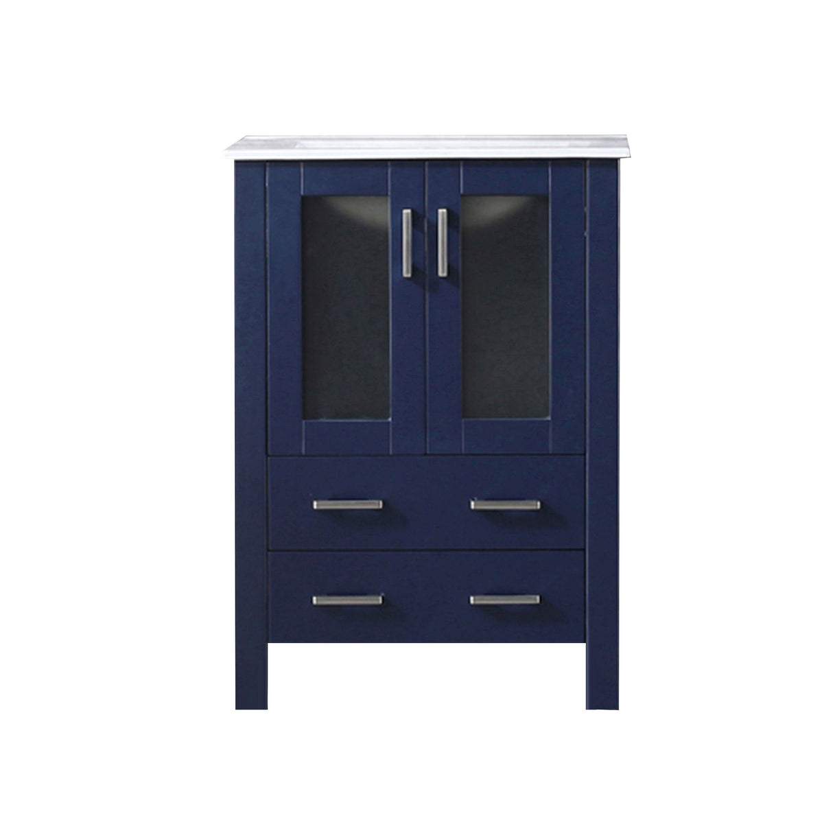 Volez 24 in. Freestanding Bathroom Vanity with Integrated Top, White integrated Square Sink