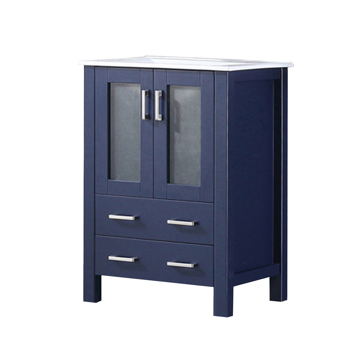 Volez 24 in. Freestanding Bathroom Vanity with Integrated Top, White integrated Square Sink