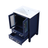 Volez 24 in. Freestanding Bathroom Vanity with Integrated Top, White integrated Square Sink