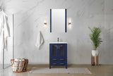 Volez 24 in. Freestanding Bathroom Vanity with Integrated Top, White integrated Square Sink