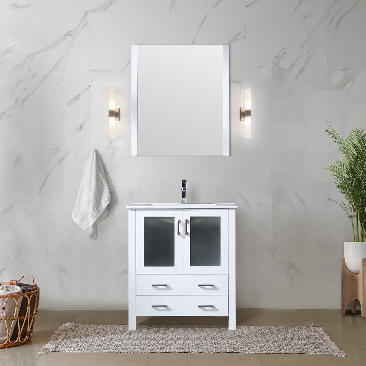 Volez White Freestanding Bathroom Vanity