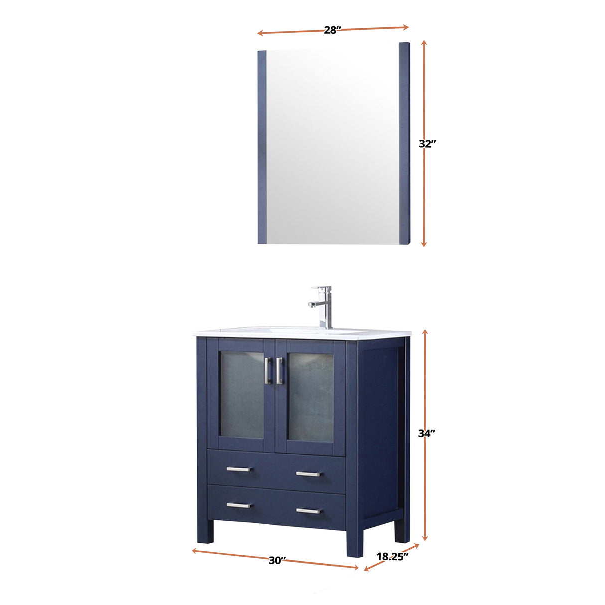 Volez 30 in. Freestanding Bathroom Vanity