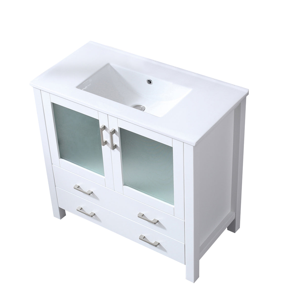 Volez 36 in. Freestanding Bathroom Vanity with Integrated Top, White integrated Square Sink